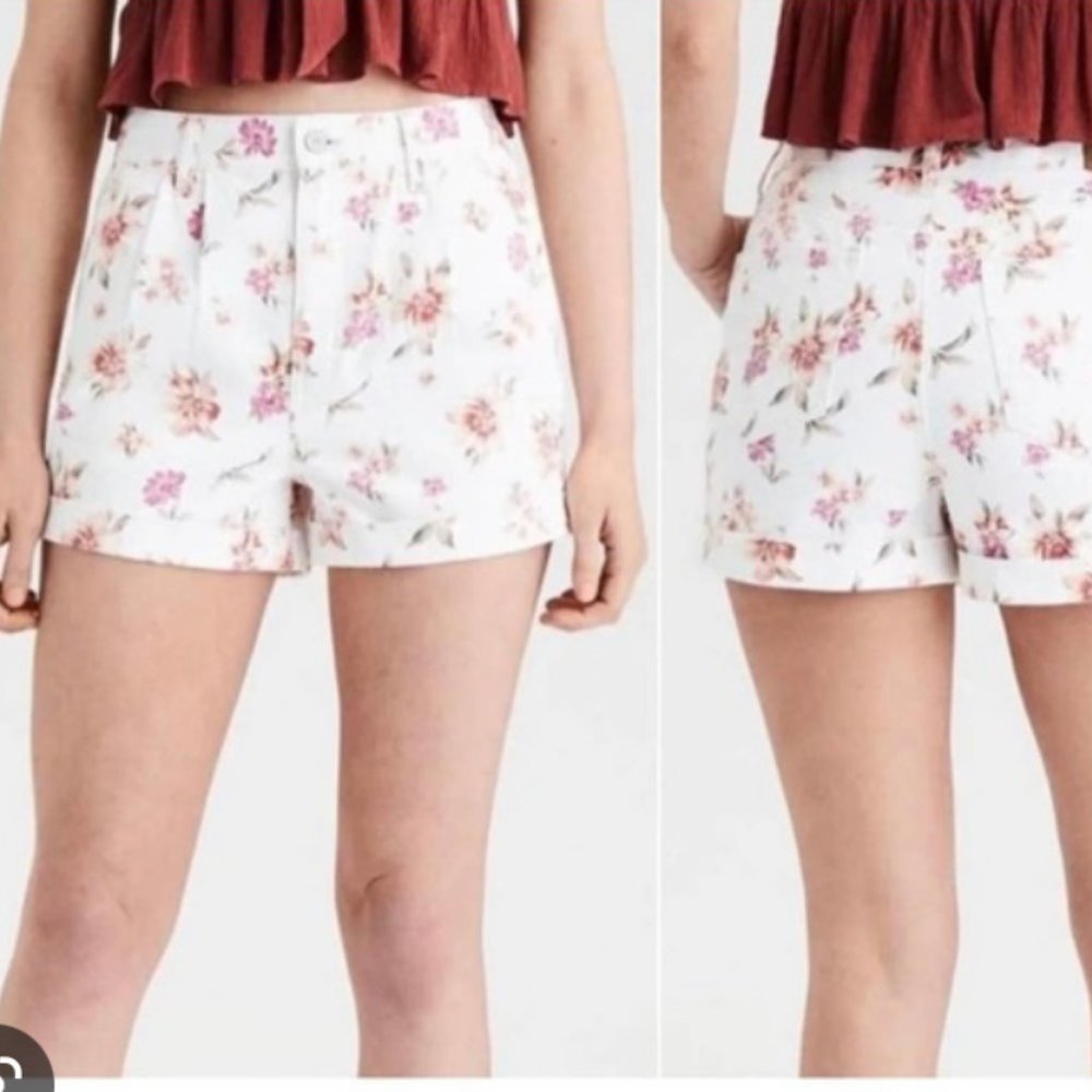 ⭐️ Floral High Flower Boho Peasant Hipster Hippie Chic Modern Summer Farm Shorts